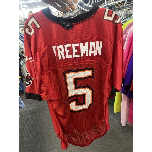 Tampa Bay Buccaneers #5 Josh Freeman NFL Red Reebok Onfield Screen Jersey Mens S - Picture 9 of 9
